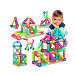 GENERICO - Juego Didactico Bloques Magneticos Sticks 64 pzas