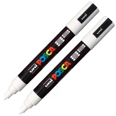 POSCA - Marcador PC-5M Blanco Pack x 2