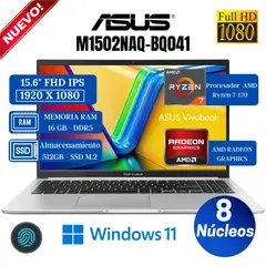 ASUS - Laptop ASUS Vivobook M1502NAQ-BQ041 15.6" FHD IPS, AMD Ryzen 7-170, Ram 16GB, Ssd 512GB, Win 11