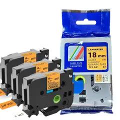 BROTHER - CINTA COMPATIBLE TZ2-B41 LETRA NEGRO SOBRE NARANJA FLUORESENTE