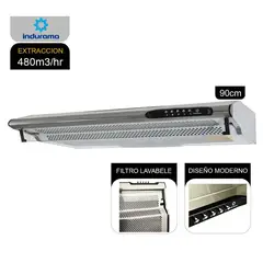 INDURAMA - CAMPANA EXTRACTORA 90CM INOX 3VELOCIDADES CEI-902CRP