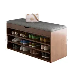 NACION MUEBLES - Zapatera melamina acolchonado marrón