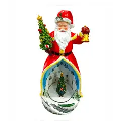 GENERICO - Villa Navideña MODELO PAPA NOEL MUSICAL CON CONECTOR USB Y A PILAS