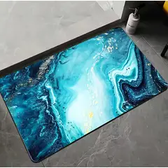 SM - ALFOMBRA ANTIDESLIZANTE PARA HOGAR 40X60 CM AZUL CELESTE