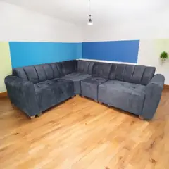 GENERICO - Seccional impreria color gris oscuro 4 cuerpos + 2- cojines de regalo