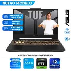 ASUS - Laptop TUF GAMING F15 -FX507ZC4-HN087- 156 FHD Value-IPS Core i5-12500H hasta 45GHz 16G DDR4