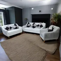 GENERICO - Seccional vintage 3 2 1 champage + 3 cojines de regalo