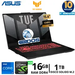 ASUS - Laptop TUF Gaming F15 FX507VU-LP180, Core i7-13620H, 16GB DDR5, 1TB SSD, 15,6 FHD Value IPS