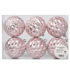 BARBIE - Set x6 bolas navideñas de árbol 8 cm modelo 5