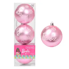 BARBIE - Set x3 bolas navideñas de árbol Barbie 8 cm modelo 5