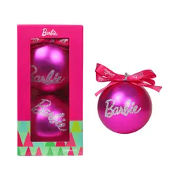 BARBIE - Set x2 bolas navideñas de árbol 10 cm modelo 1