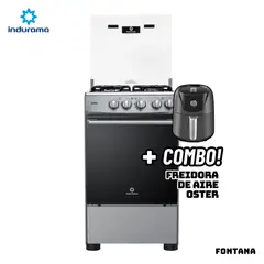 INDURAMA - COCINA DE PIE A GAS 4 HORNILLAS - FONTANA + FREIDORA DE AIRE OSTER.