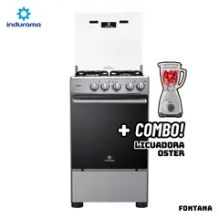 INDURAMA - COCINA DE PIE A GAS 4 HORNILLAS - FONTANA + LICUADORA OSTER BLANCA.