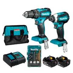 MAKITA - Taladro 1/2''+ Atornillador 1/4’’ Inc 2 Bat y Carg DLX2283S