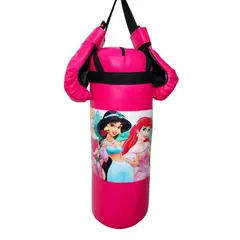 GENERICO - SACO DE BOX INFANTIL CON PAR DE GUANTES ROSADO