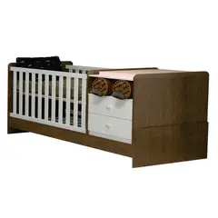 GENERICO - CUNA MULTIFUNCIONAL SELENA COLOR BLANCO AMADERADO