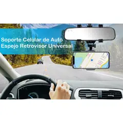 OEM - Soporte Celular Auto Espejo Retrovisor 360° x LIQUIDACION