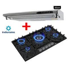 INDURAMA - ENCIMERA EMPOTRABLE 5 HORNILLAS + CAMPANA EXTRACTORA