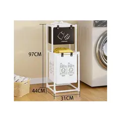 GENERICO - CESTA ORGANIZADORA DE ROPA BLANCO DE 2 PISOS