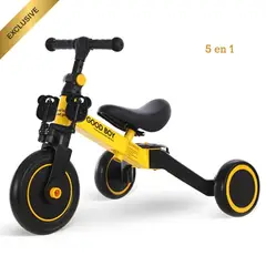 GENERICO - Bicicleta Triciclo 5 en 1 plegable para Niños color Amarillo