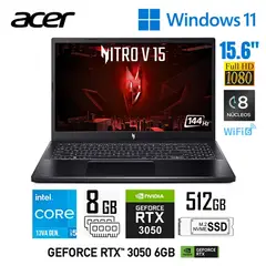 ACER - Laptop NITRO V15 ANV15-51-56GH Intel Core i5 13va 8GB RAM 512GB SSD 15.6" FHD RTX3050 Win 11
