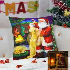 CASATEX - COJIN NAVIDEÑO MERRY CHRISTMAS CON LUCES 45X45CM