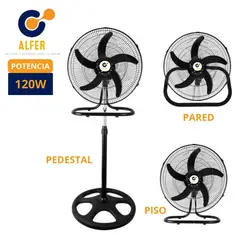 ALFER - Ventilador 3 en 1 De 18″ 120 Watts Negro