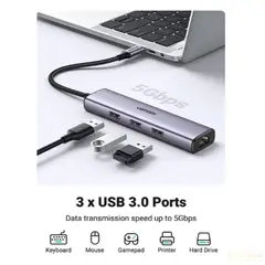 UGREEN - Adaptador USB hub ugreen 4 en 1 CM475 60600