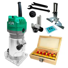 DCA - Ruteadora Fresadora Tupi Mano Palma 1/4" AMP04-6 550W + Kit 6 Fresas