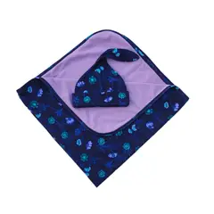 GENERICO - MANTA BABYLI FLORES MORADO + GORRA NUDO