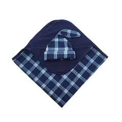 GENERICO - MANTA BABYLI CUADROS + GORRA NUDO