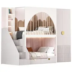 GENERICO - Camarote Infantil Alessandria + Cabecera + Ropero 1.5 plz - 2 Niveles