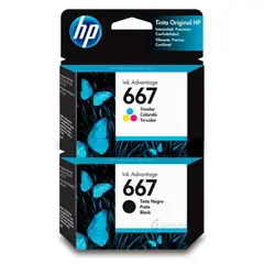HP - CARTUCHO DE TINTA 667 NEGRO Y TRICOLOR ORIGINAL
