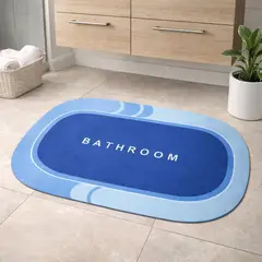 GENERICO - Alfombra Absorbente Circular para Baño Celeste