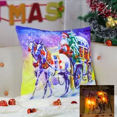 CASATEX - COJIN NAVIDEÑO CON LUCES PAPA NOEL 45X45CM.