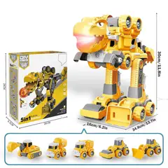 GENERICO - Dino Robot 5 en 1 TREX de construcción e ingeniería STEM