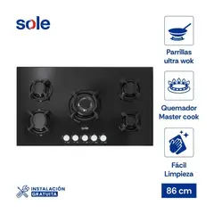 Sole - Cocina Empotrable Sole 5 Hornillas 86 cm SOLCO033.