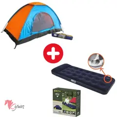 NO LOGO - Carpa Manual Para 2 Personas + Colchón Inflable1 Plaza