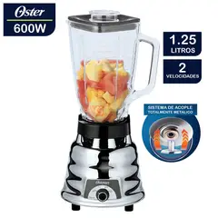 OSTER - Licuadora 1.25L Clásica 2 velocidades 250-22 Cromado