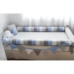 GENERICO - Bumpers Tubulares de cama cuna Montessori 15plazas-celeste