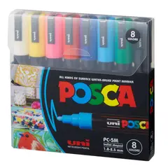 POSCA - Pack PC-5M 8C Básico Nueva Presentación X8