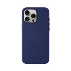 GENERICO - Case para Iphone 15 Pro con logo, protector de silicona color Azul