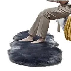 ELMEJORPRECIO - Alfombra Bajada De Cama Peluda Plomo