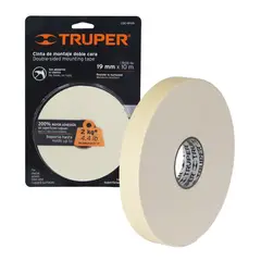 TRUPER - Cinta de montaje doble contacto 10m x 19 mm,