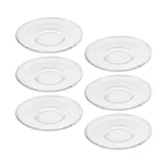 INSPIRA - Set de 6 Platos De Vidrio Transparente Plano para Postres