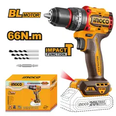 INGCO TOOLS - TALADRO PERCUTOR BRUSHLESS CHUCK METÁLICO INGCO 20V 66NM CIDLI206681