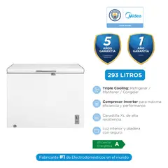 MIDEA - Congeladora Horizontal con Triple Función 293Lts Inverter Blanca