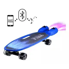 GENERICO - SKATEBOARD FIRE SKATE COLOR AZUL BOTA HUMO CON BLUETOOTH