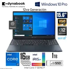 DYNABOOK - Laptop Tecra A 50K Intel Core i7 1260P 16GB RAM 1TB SSD Win 10 Pro - PML20U-139011