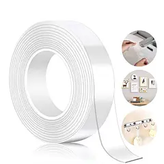 GENERICO - Cinta Mágica Doble Contacto para Decorar 5mts Reutilizable Navidad - Transparente